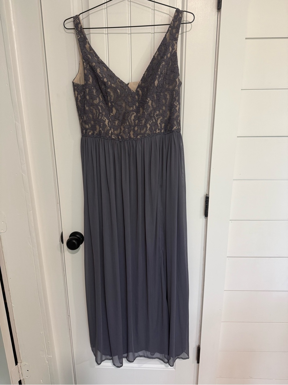 David’s Bridal Pewter Dress
